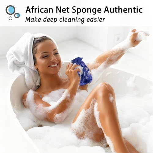 African Net Sponge Authentic Exfoliating Bath Scrubber Pink
