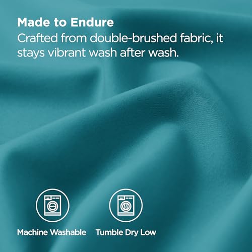 Bedsure Teal Brushed Microfiber Pillowcases - Set of 2, 20x26 Inches