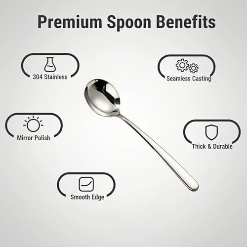 SAYUANVA Stainless Steel Long Handle Spoons - Set of 2, 8.15 Inch