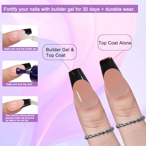 Honey Joy Black French Gel Nail Tips - 150pcs Press On Nails