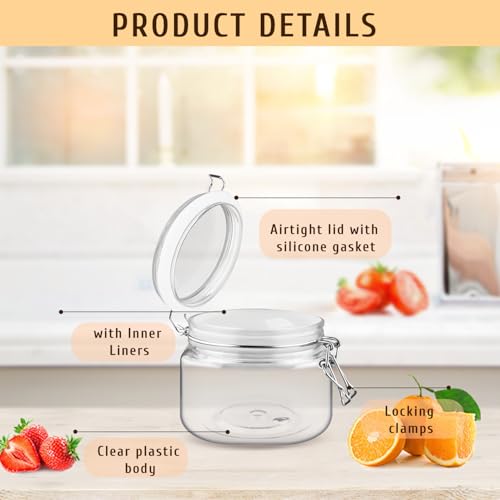 Glasstore 2-Piece Square PET Plastic Storage Jars - 13.3oz/400ml Airtight
