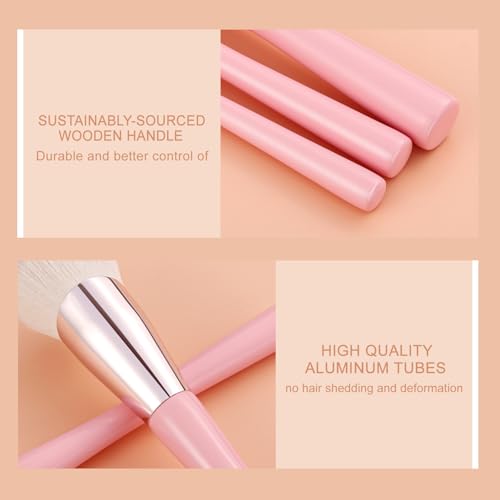 KINGMAS 3-Piece Angled Foundation & Concealer Makeup Brush Set