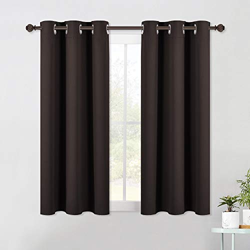 NICETOWN Thermal Insulated Blackout Curtain Panels - Toffee Brown, 42x40 inches, 2 Pack