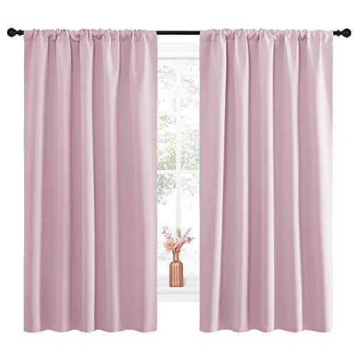 NICETOWN Room Darkening Curtains, Thermal Insulated Drapes - Lavender Pink, 52x63 in, 2 Panels