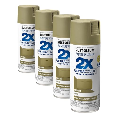 Rust-Oleum Painter's Touch 2X Satin Oregano Spray Paint, 12 oz (Pack of 4)