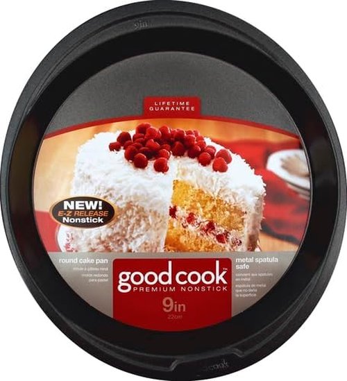 GoodCook Nonstick Steel Round Cake Pan - 9-Inch Gray | Perfect for Baking Delicious Cakes