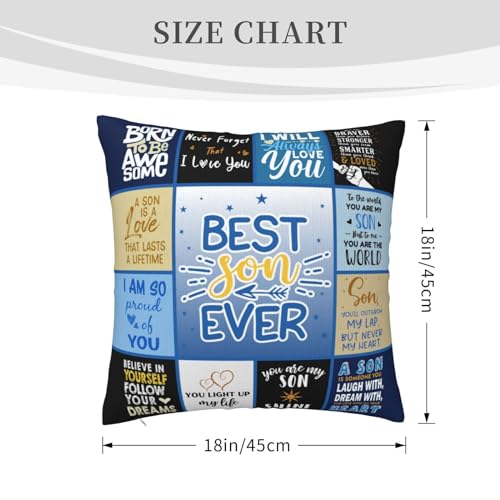 Best Son Ever Throw Pillow Cover - 18x18 Polyester Gift