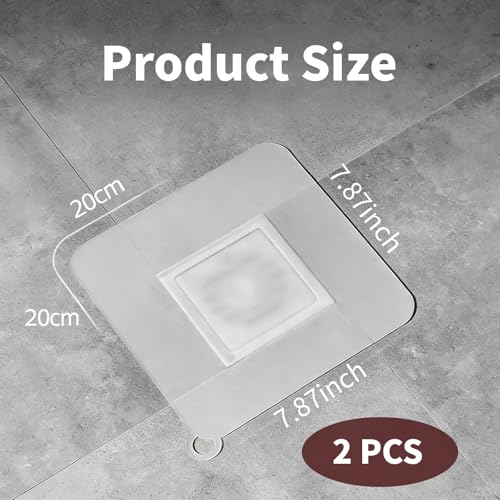 8x8 Inch Silicone Floor Drain Cover - Anti-Odor Sewer Sealing Mat (2 Pack)