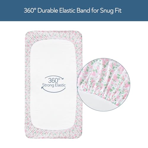 Soft Stretchy Crib Sheets - 2 Pack Fitted for Standard Mattresses