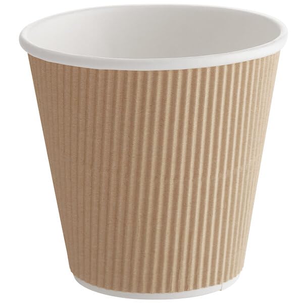 Ripple Paper Cups for Coffee & Tea Made in USA | Bulk for Home, Office, Restaurants & Coffee Shops | Recyclable, Insulated, & Disposable To-Go Cups for Hot Beverages (8oz -500 Count)