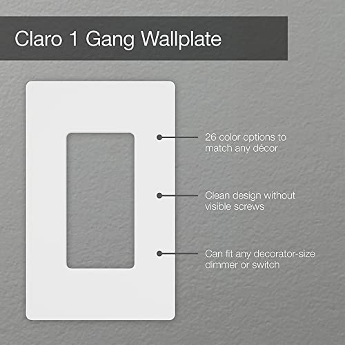 Lutron Claro Light Almond Screwless Light Switch Cover Plate