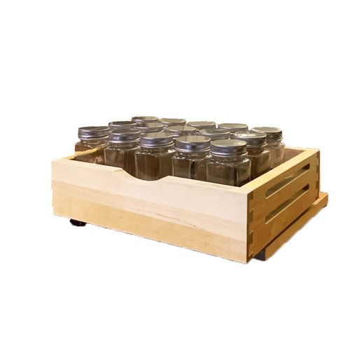 CabinetRTA Wood Pull Out Spice Rack Organizer for Cabinet – 12"(W) x 10"(D) x 4"(H) for Upper Kitchen Cabinets and Pantry Closet, for Spices, Sauces, Canned Food etc…