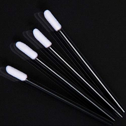 Pimoys 200Pcs Disposable Lip Brushes Black Lipstick Gloss Applicator Wands