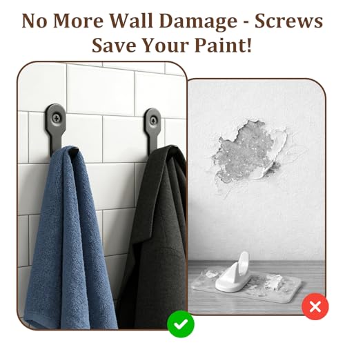Zelphvt 21 Pack Stainless Steel Wall Hooks with Screws for Kitchen Bathroom Entryway