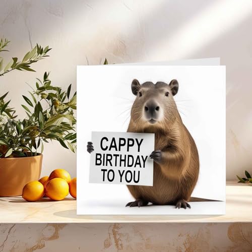 Capybara Birthday Card - Premium Eco-Friendly Greeting Card 145mm
