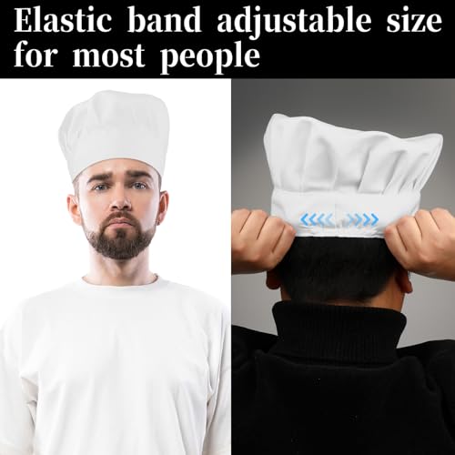 TIESOME 2PCS Adjustable Chef Hats - Reusable Cotton Cooking Caps