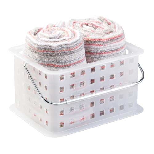 iDesign Small Clear Frost Shower Caddy Pack of 1 – Stackable Bathroom Organizer