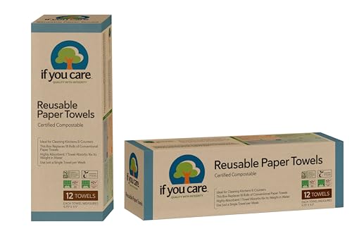 If You Care Reusable Paper Towels - 12 Count Eco-Friendly Cloths