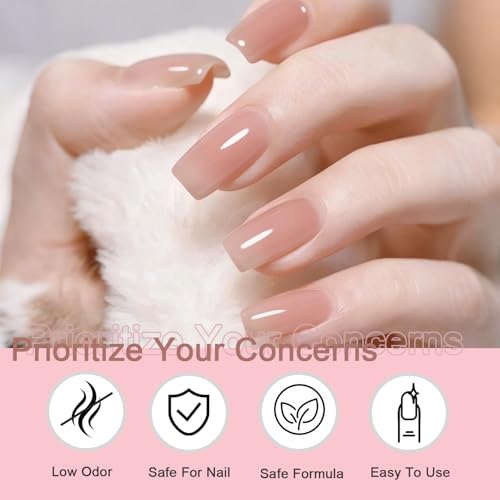 JODSONE Nude Jelly Gel Nail Polish 18ml Semi-Transparent UV LED Soak Off