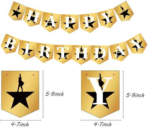 Happy Birthday Banner for Hamilton Fans - 15pcs Musical Decor