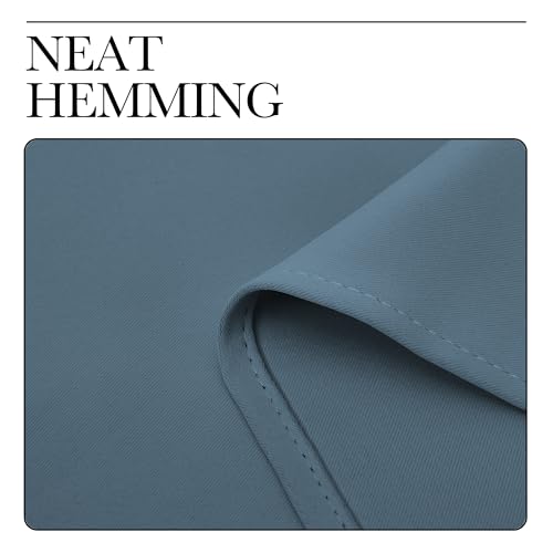 NICETOWN Smoky Blue Blackout Curtains, 52" x 95" (Pack of 2) - Room Darkening Drapes