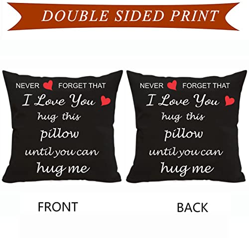 Anrkets Black Two-Sided Printing Pillow Cover - I Love You Gift