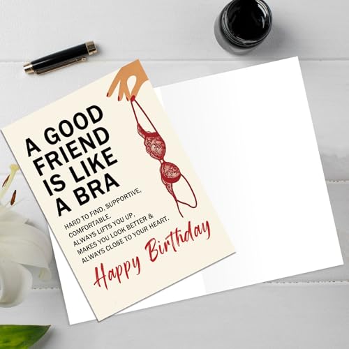 Funny Vintage Birthday Card for Best Friend Women, Retro Humor Gift