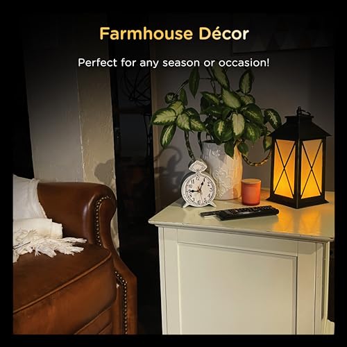 Flameless Candle LED Lantern - Battery Operated Rustic Lighting