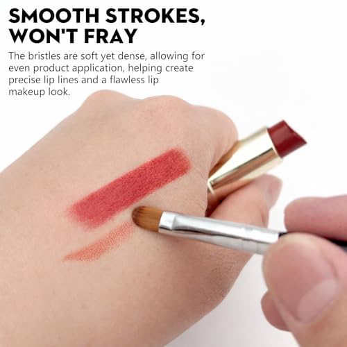 Zoolinn Portable Lip Brush Set, 2PCS Silver Retractable Makeup Brushes