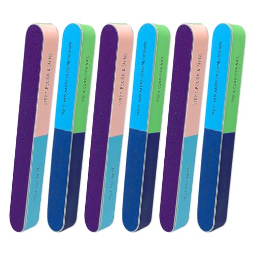 LNAUJS 6-Pack All-in-One Nail Buffer and Shaper for Smooth Shine