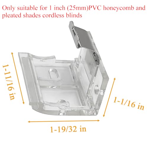 4 PCS Mounting Brackets with Metal Clips for 1" PVC Cordless Blinds