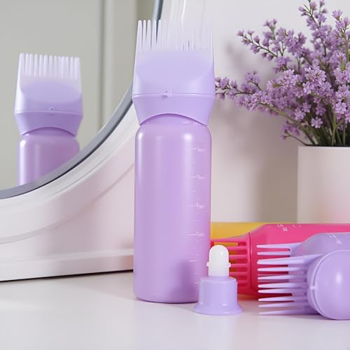 Root Comb Applicator Bottle for Hair Dye and Shampoo - 11oz Purple