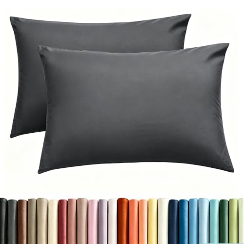 Mohap Gray Queen Zipper Pillowcases 2-Pack Microfiber Super Soft Hotel Quality