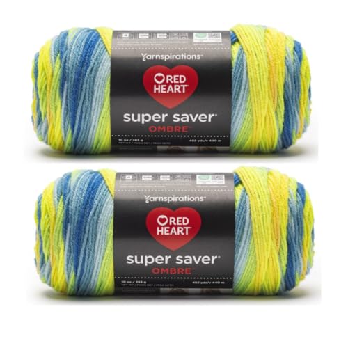 Red Heart Super Saver Ombre Yarn, 2-Pack | 100% Acrylic, 482 Yards