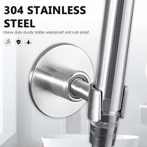 BokWin Stainless Steel Adjustable Shower Head Holder, Brushed Nickel Finish