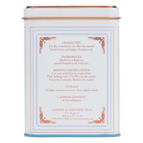 Harney & Sons Earl Grey Supreme Black Tea - 20 Sachets Pack of 2 - All Natural, Bergamot & White Tea Blend