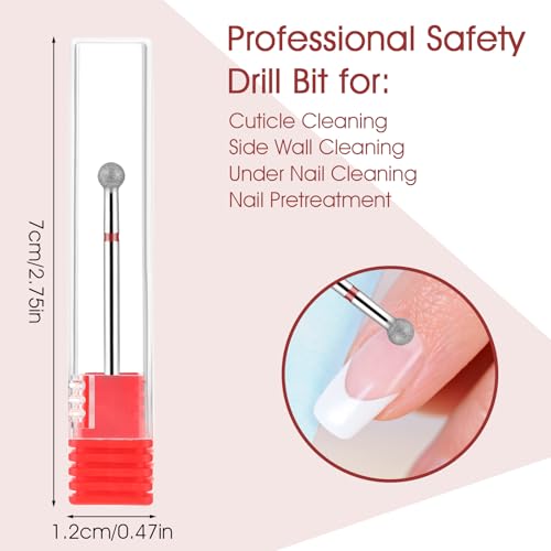 WLLHYF Ball Shape Nail Drill Bit Stainless Steel Cuticle Cleaner