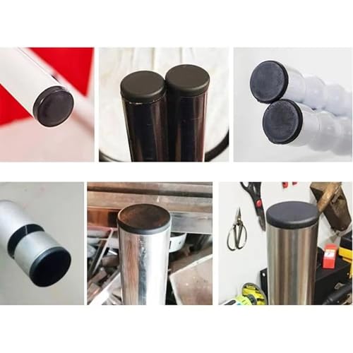 12 Pack 0.75 Inch Black Plastic Hole Plugs for Furniture Protection
