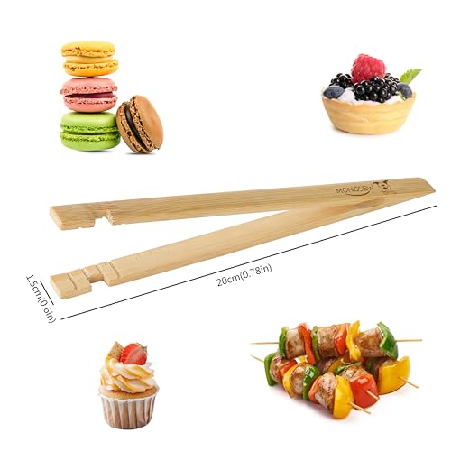MONGSEW 8-Inch Bamboo Toaster Tongs – Eco-Friendly & Versatile