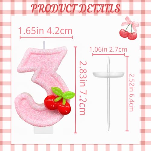Number 1 Cherry Birthday Candle - She's The Cherry On Top Cake Topper