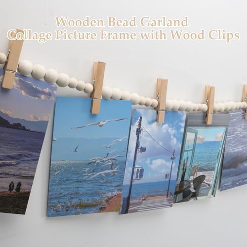 Hanging Photo Display with 15 Clips - 67 Inch Boho Decor