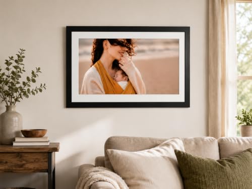 Olyarnek 11x17 Black Wall Photo Frame - Fits 9x15 with Mat or 11x17 Without - Eco-Friendly, HD Plexiglass Display