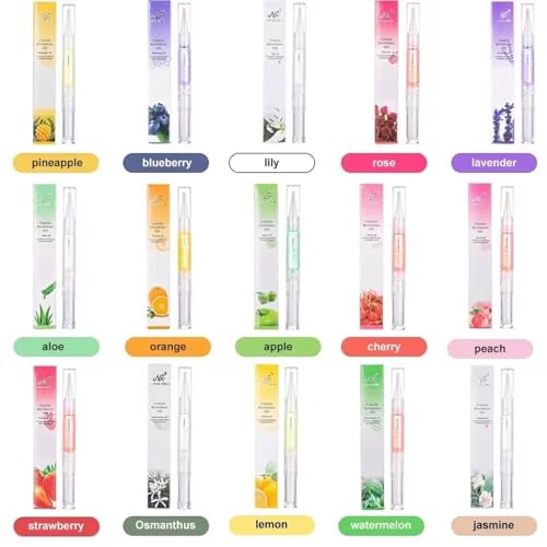 Yimart Rose Cuticle Oil Pen Set 4Pcs Nail Revitalizer Treatment