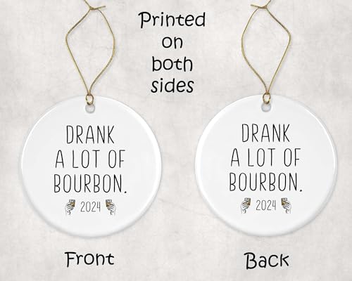 Bourbon Whiskey Ceramic Christmas Ornament - Double-Sided Holiday Gift
