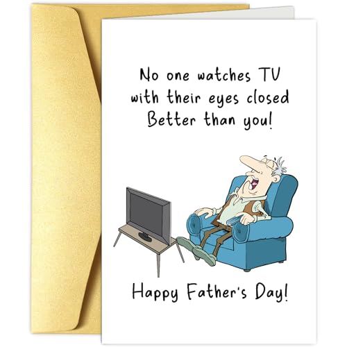 Funny Father's Day Card for Dad - Hilarious TV Watcher Design