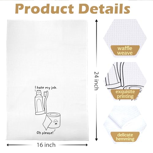 Humorous Bathroom Hand Towel - Funny Waffle Towel Towel-09, 16x24 Inches