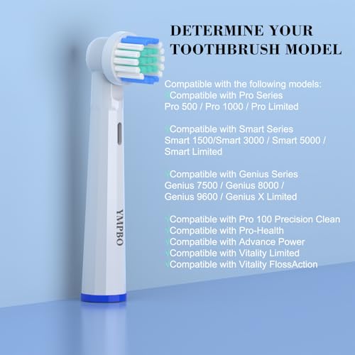 YMPBO Replacement Toothbrush Heads for Oral B Braun Electric Toothbrush 10 Pack