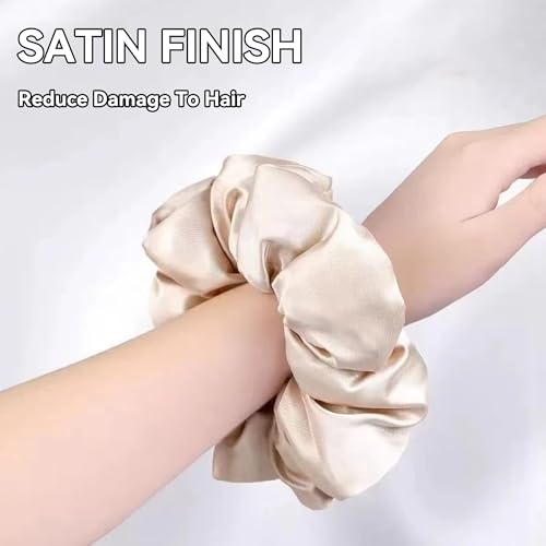 SeCooy Large Satin Hair Scrunchies - Soft No-Damage Silk-Like Hair Ties