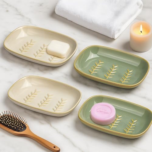 Farielyn-X Ceramic Soap Dish Set - Decorative & Easy to Clean