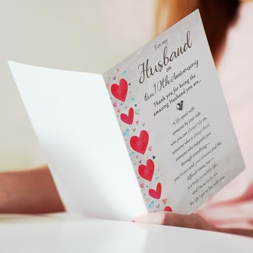 Romantic 10th Anniversary Card for Husband - Model BX289